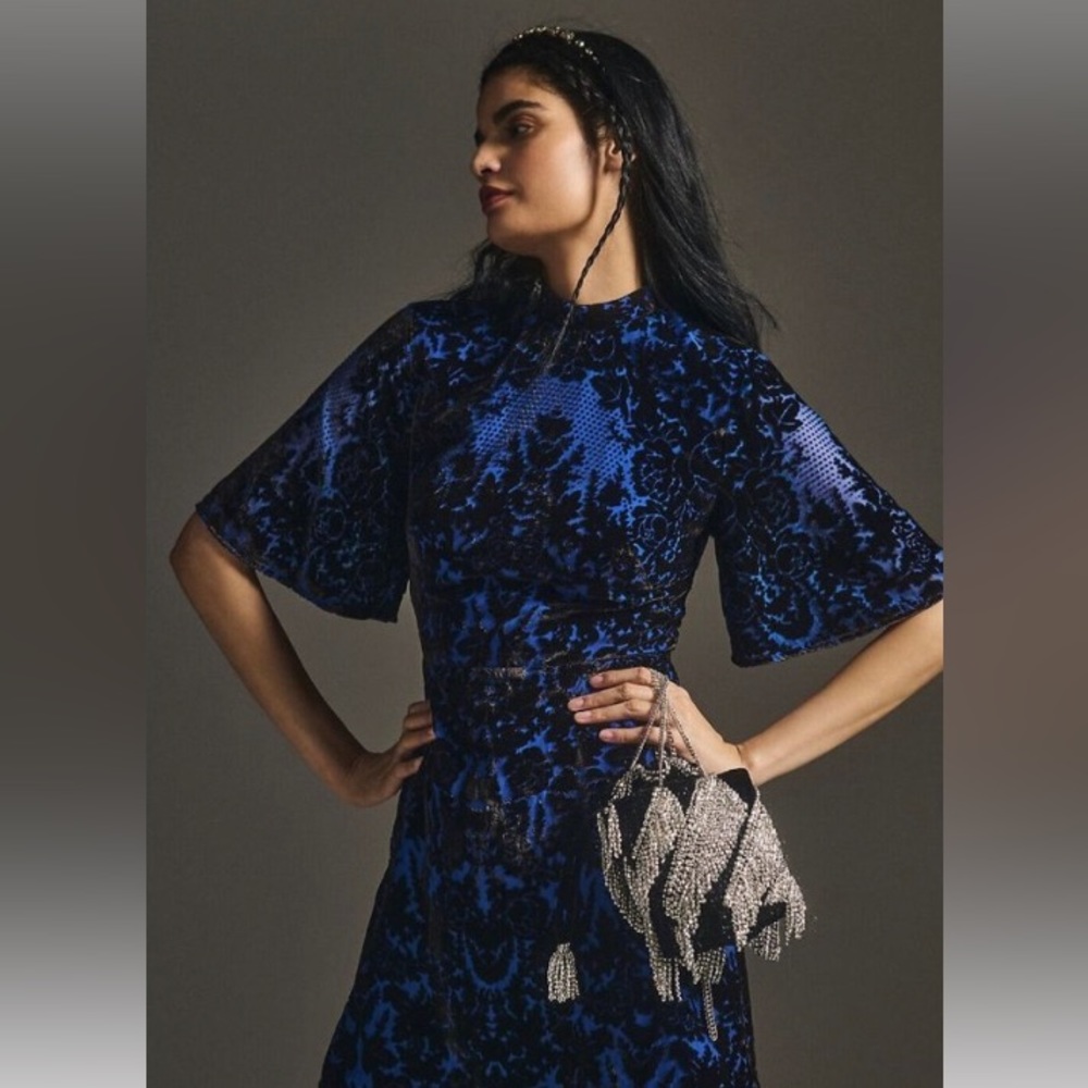 NWOT Anthropologie mock-neck velvet dress